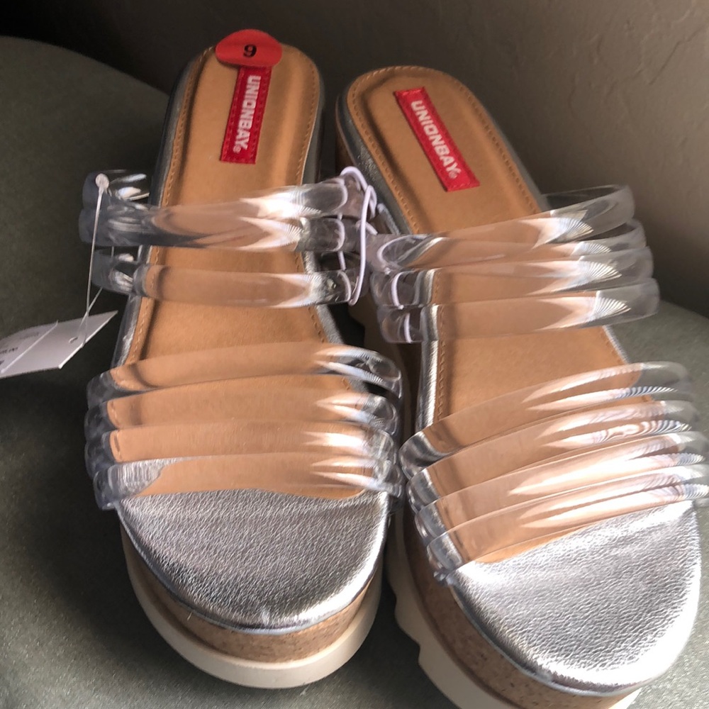 Summertime clear small wedge sandals